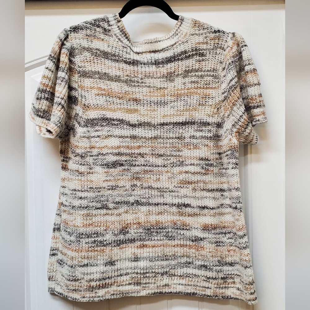 Lane Bryant Cream Tan & Grey Knit Sweater - Sz 22/24 - Picture 7 of 9